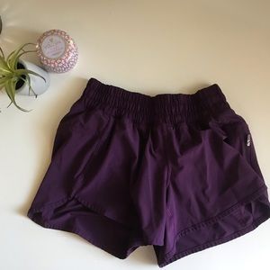 Maroon/purple lululemon tracker shorts